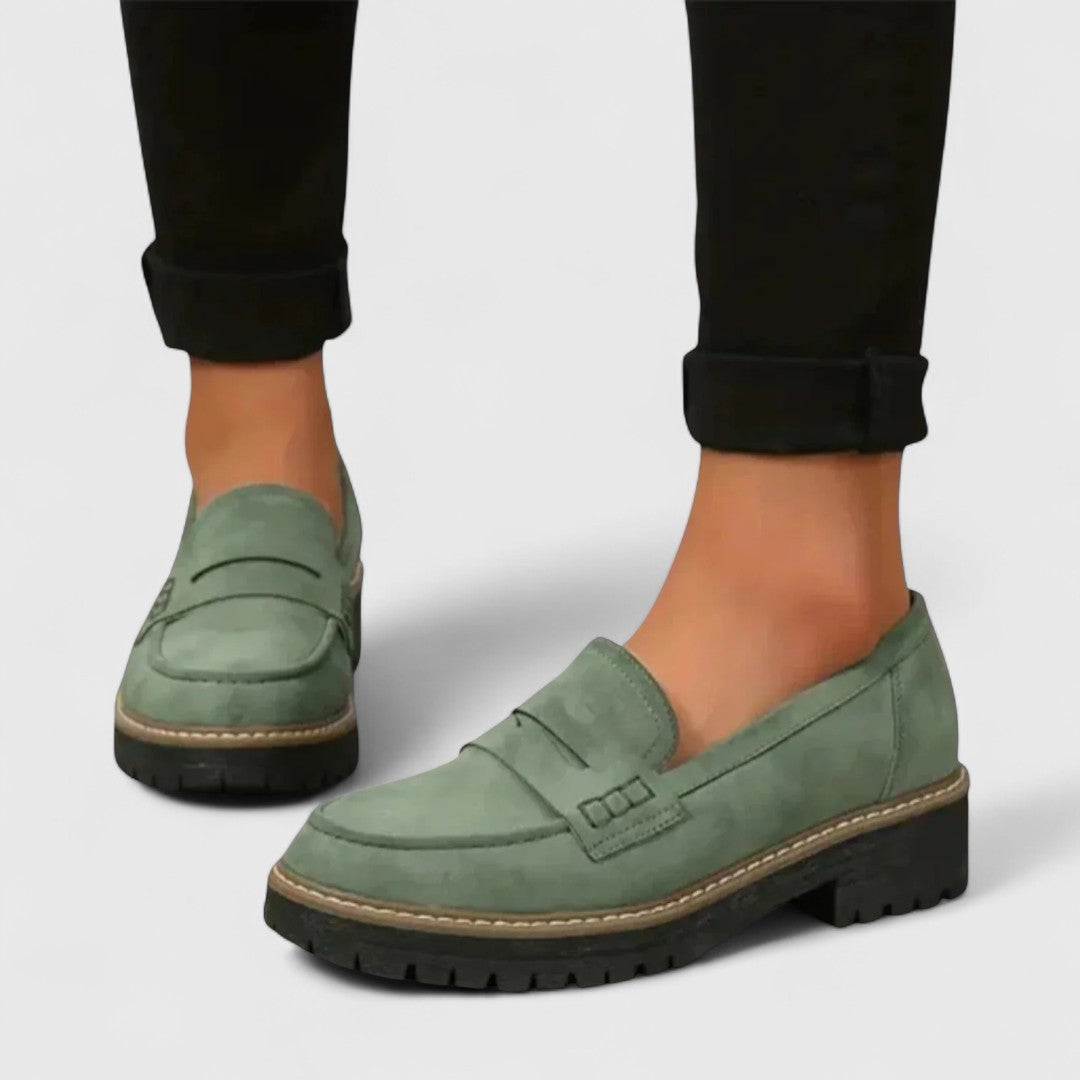 Women's Cushioned Sole Slip-On Loafers | Round Toe