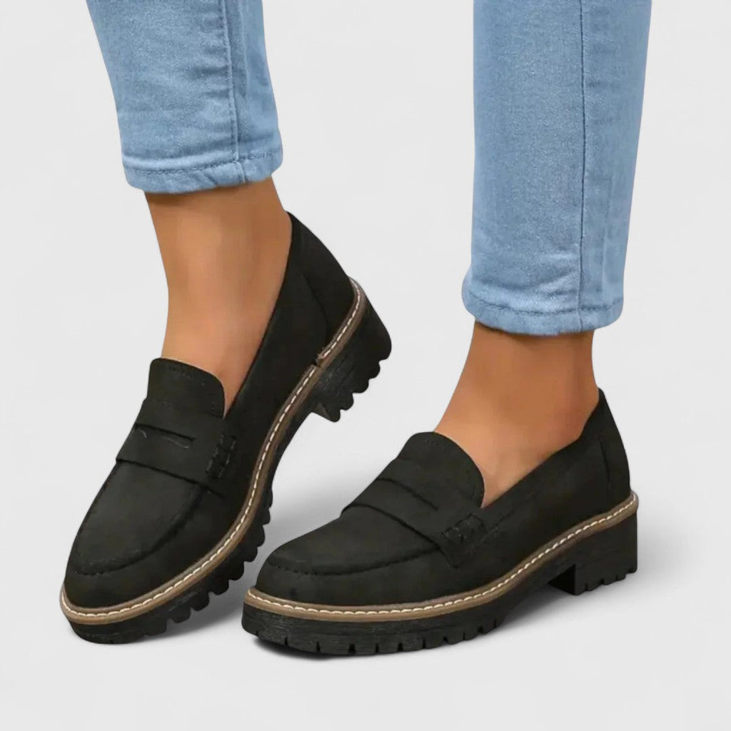 Women's Cushioned Sole Slip-On Loafers | Round Toe