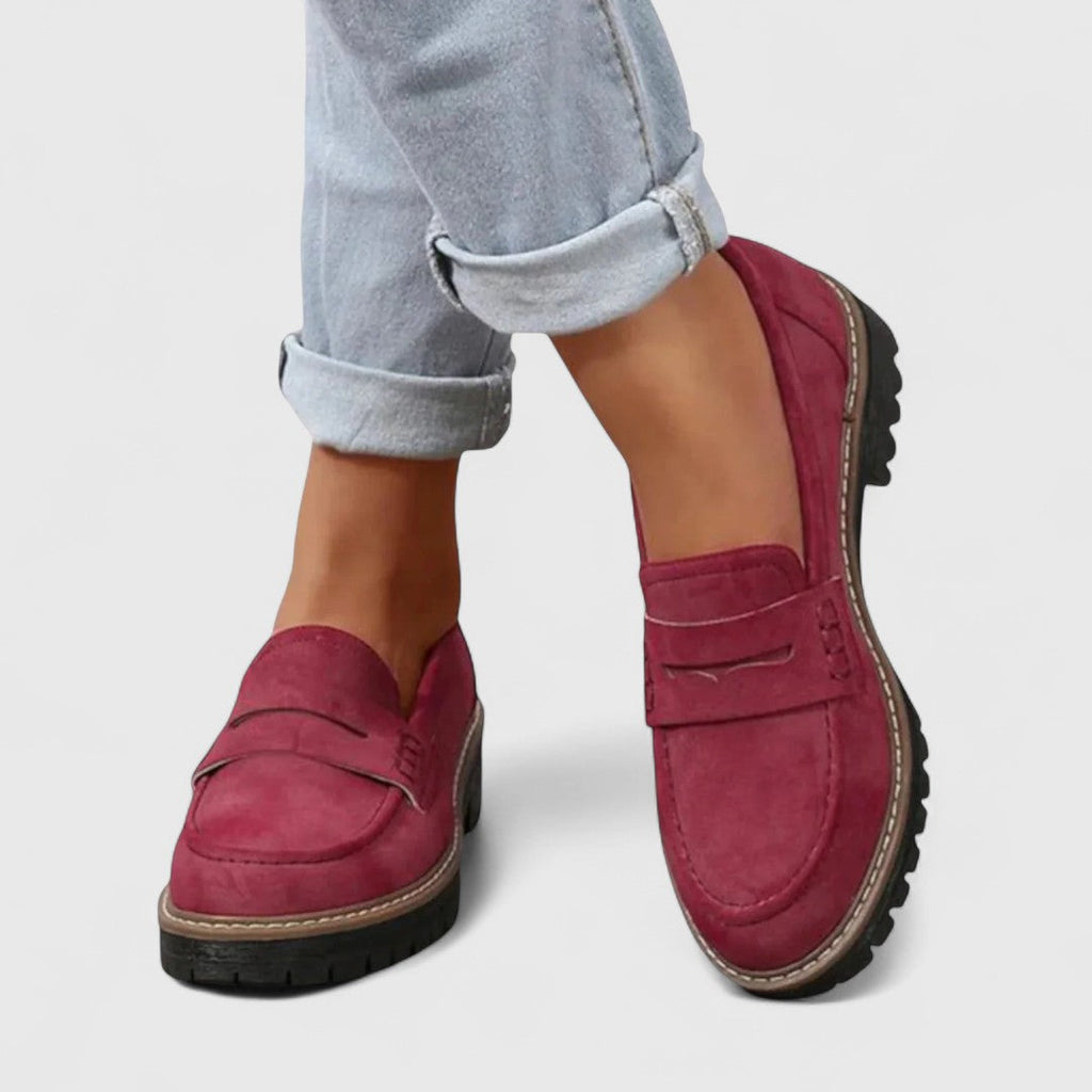 Women's Cushioned Sole Slip-On Loafers | Round Toe