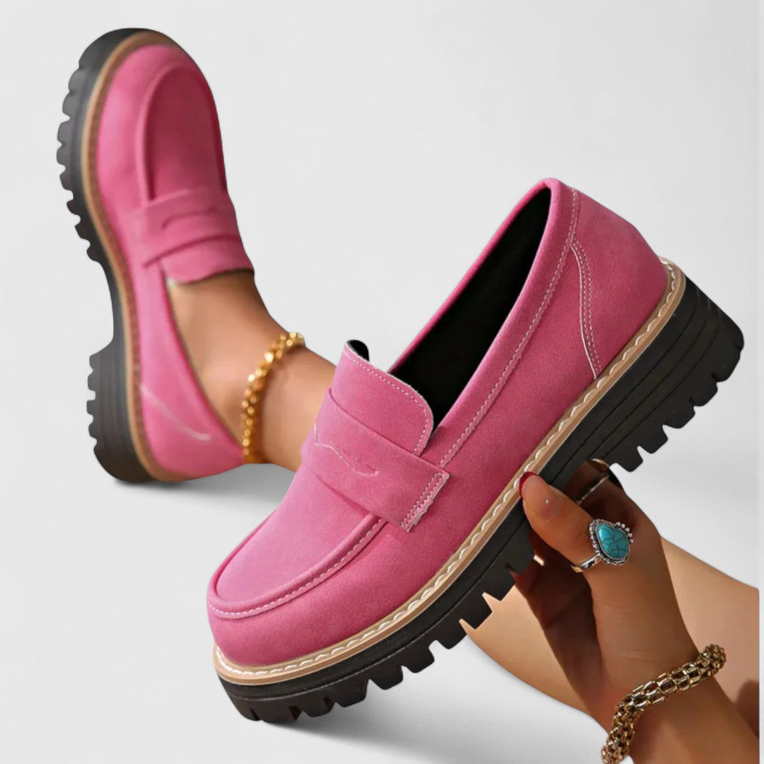 Women's Cushioned Sole Slip-On Loafers | Round Toe