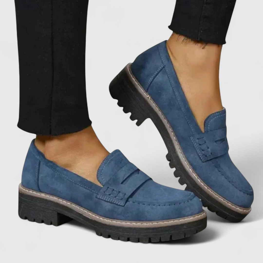 Women's Cushioned Sole Slip-On Loafers | Round Toe