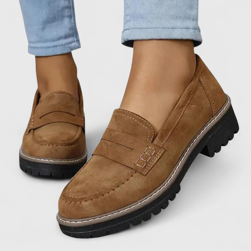 Women's Cushioned Sole Slip-On Loafers | Round Toe