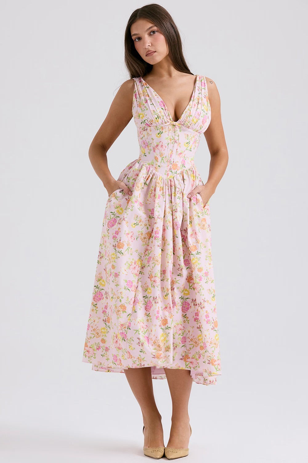 Women's Wedding Guest Drop Waist Dress | Midi