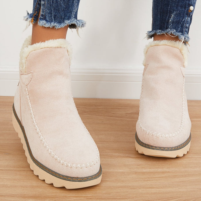 Women's Fold-Over Slip-On Ankle Boots | Winter