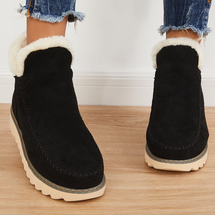 Women's Fold-Over Slip-On Ankle Boots | Winter