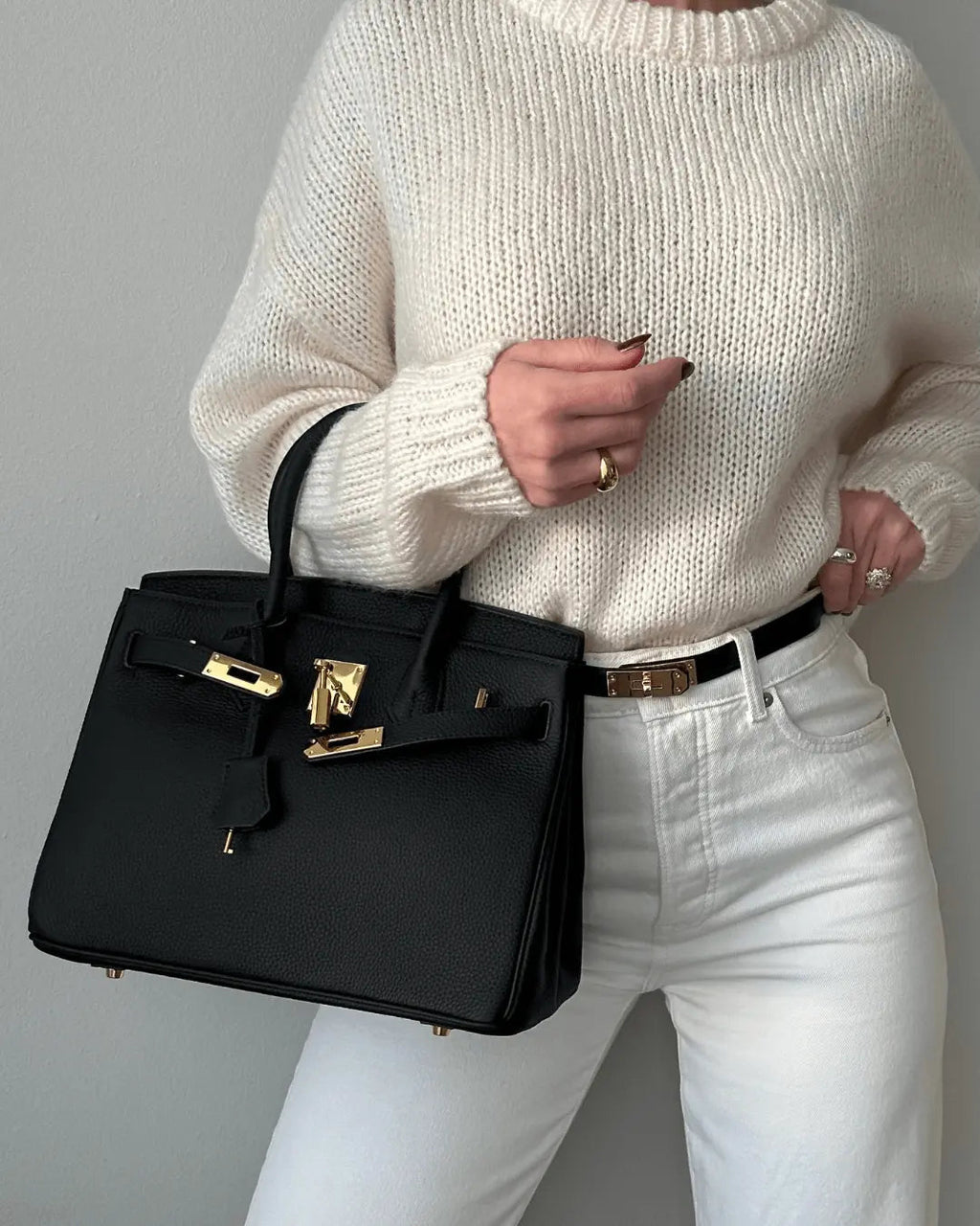 Women's Structured Top-Handle Handbag | Double Handles