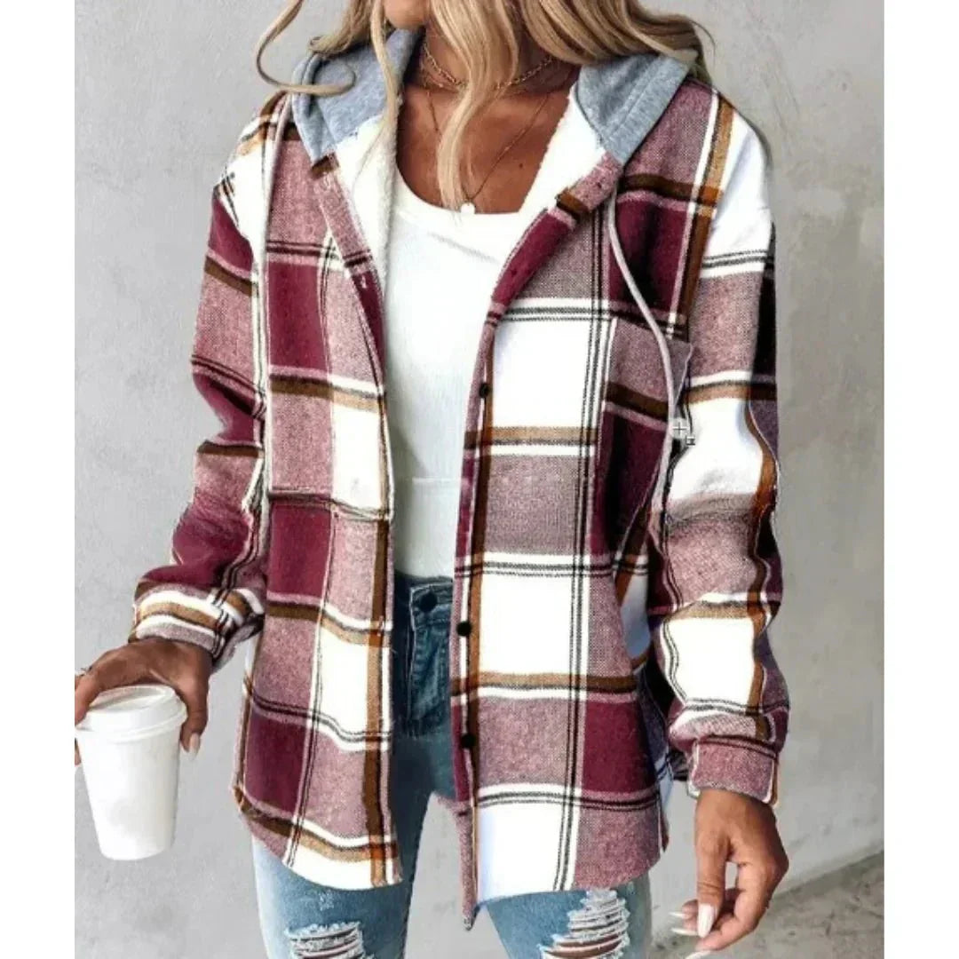 Women's Casual Winter Hooded Jacket | Button Up