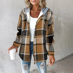 Women's Casual Winter Hooded Jacket | Button Up