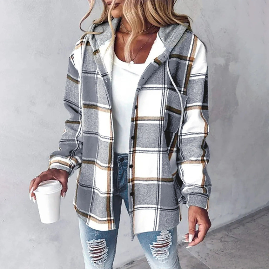 Women's Casual Winter Hooded Jacket | Button Up