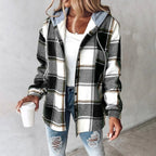 Women's Casual Winter Hooded Jacket | Button Up