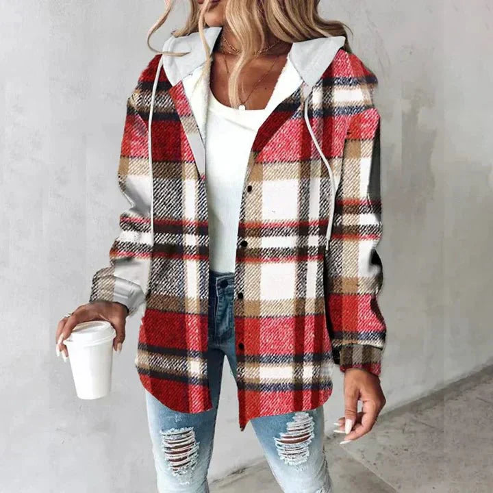 Women's Casual Winter Hooded Jacket | Button Up