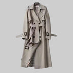 Women’s Long Double-Breasted Trench Coat | Belted