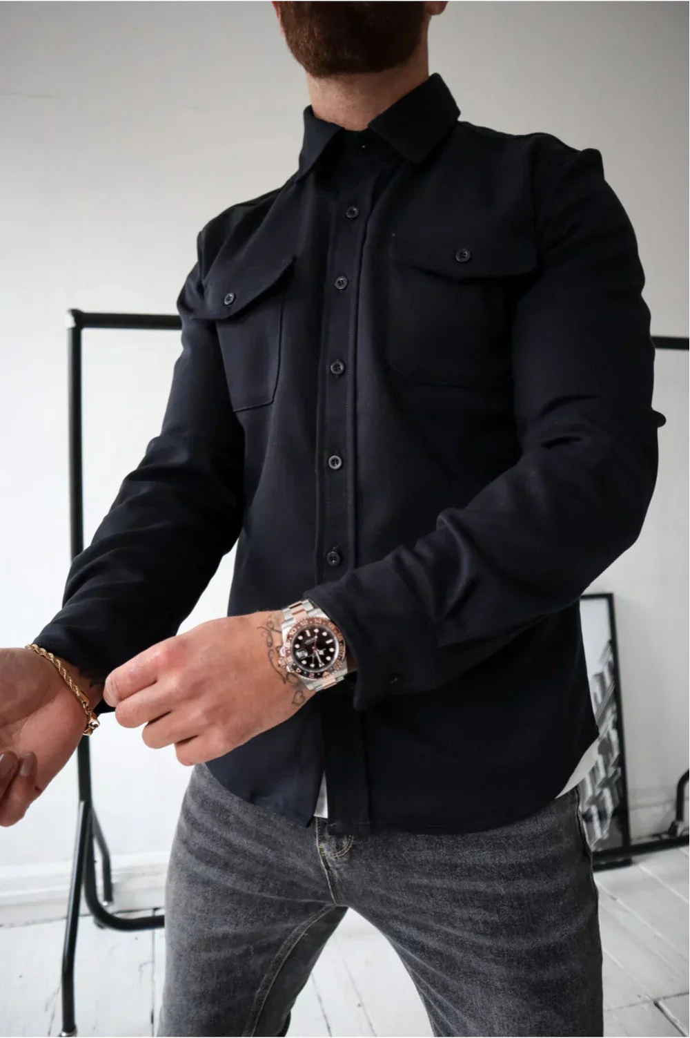 Men's Long Sleeve Button Up Jacket | Winter