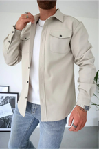 Men's Long Sleeve Button Up Jacket | Winter