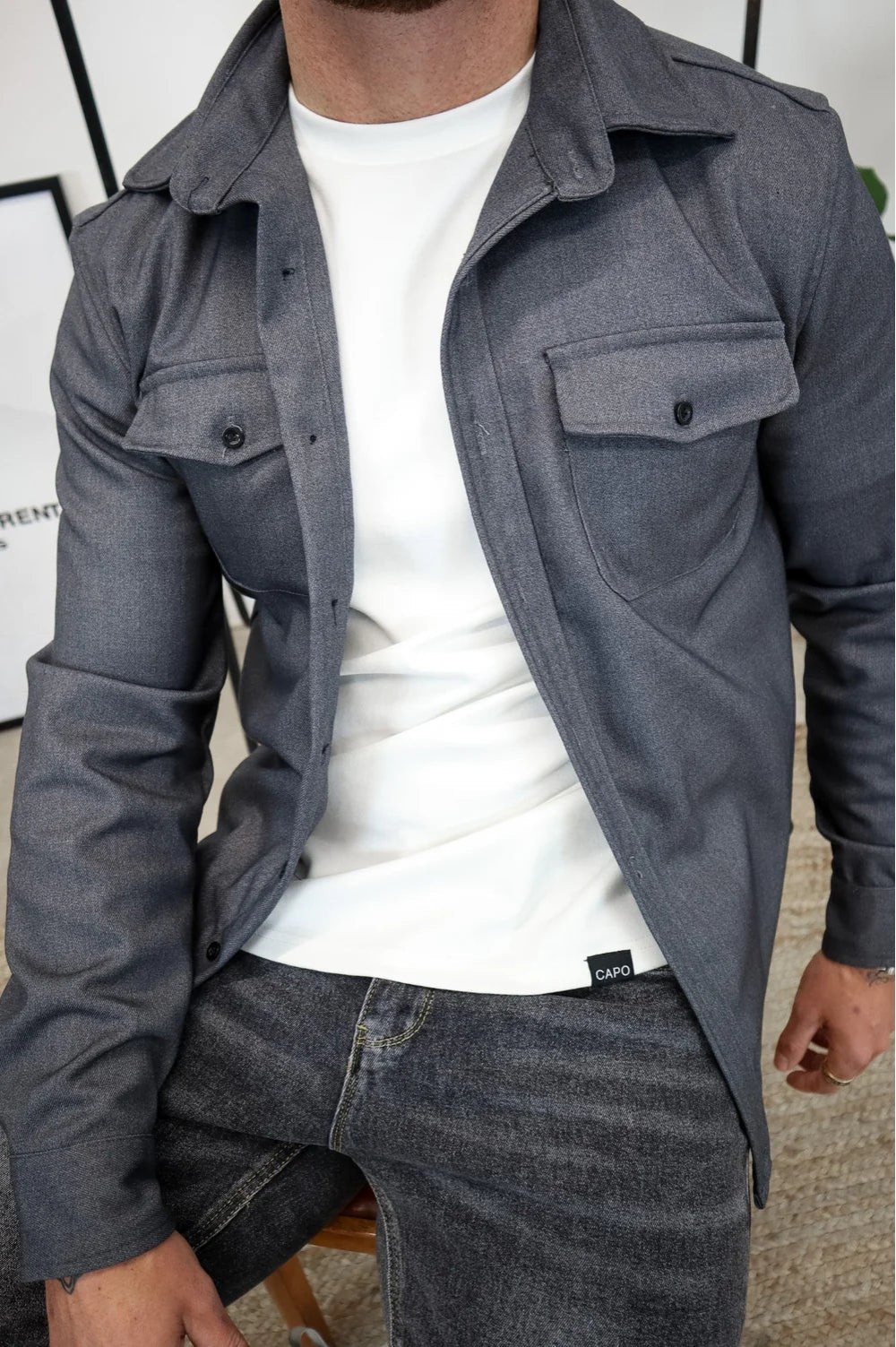Men's Long Sleeve Button Up Jacket | Winter