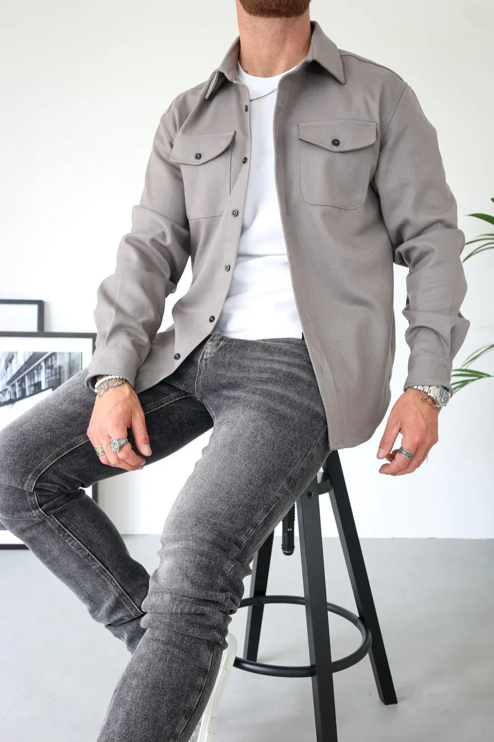 Men's Long Sleeve Button Up Jacket | Winter