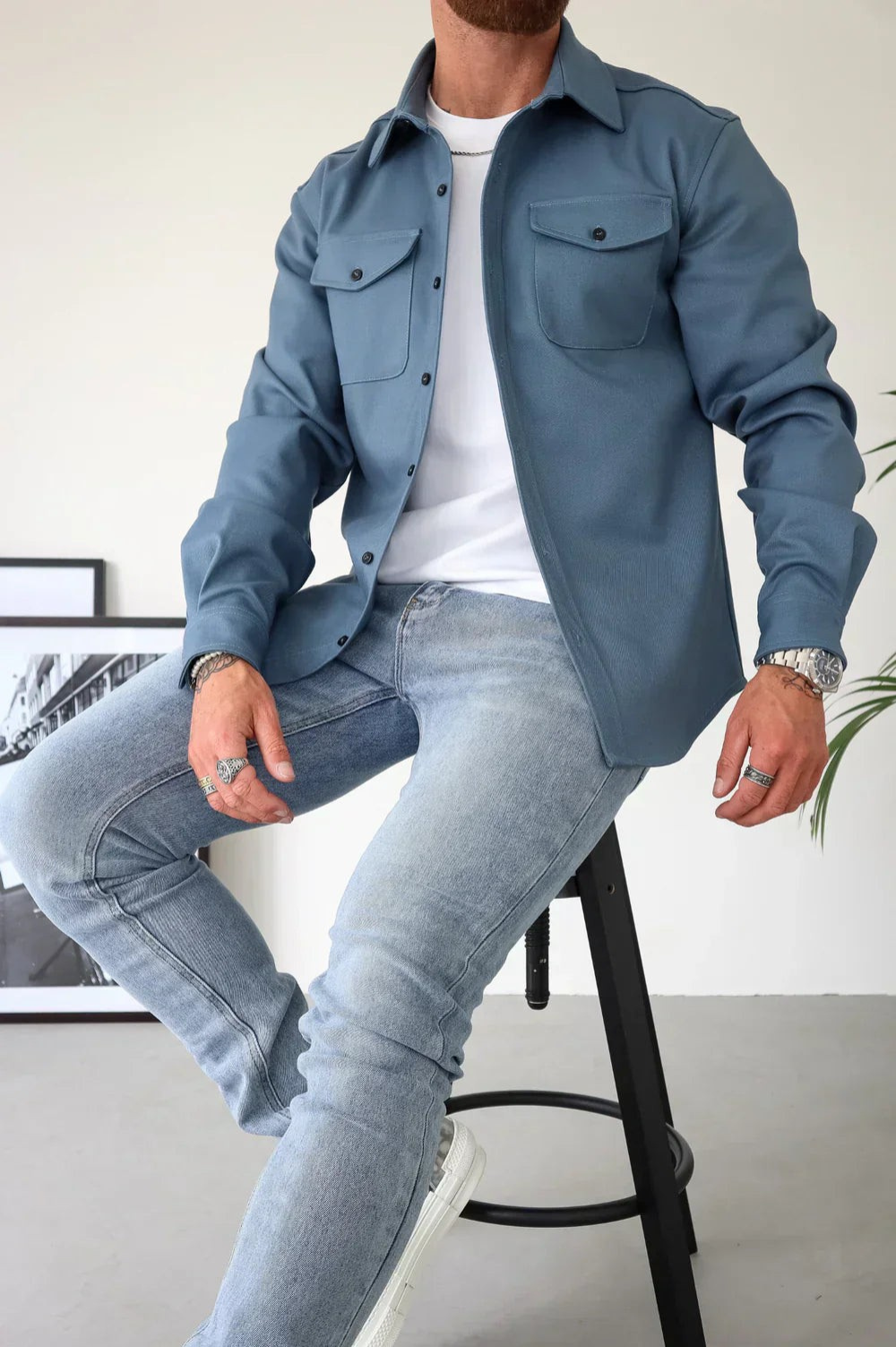 Men's Long Sleeve Button Up Jacket | Winter