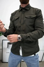 Men's Long Sleeve Button Up Jacket | Winter
