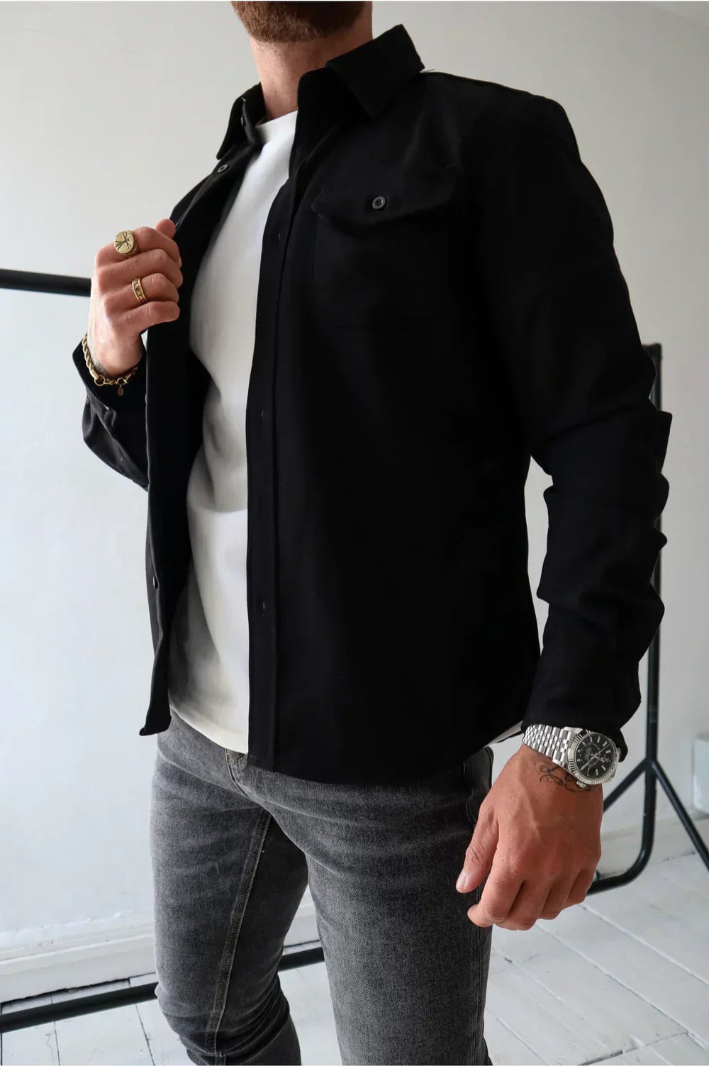 Men's Long Sleeve Button Up Jacket | Winter