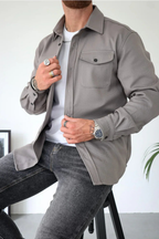 Men's Long Sleeve Button Up Jacket | Winter