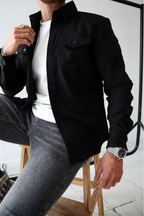Men's Long Sleeve Button Up Jacket | Winter