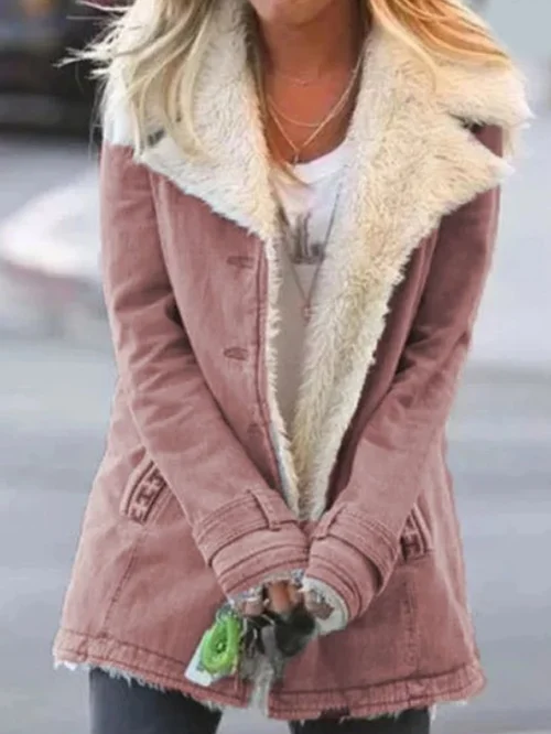 Women's Winter Long Sleeve Oversized Jacket | Button Up