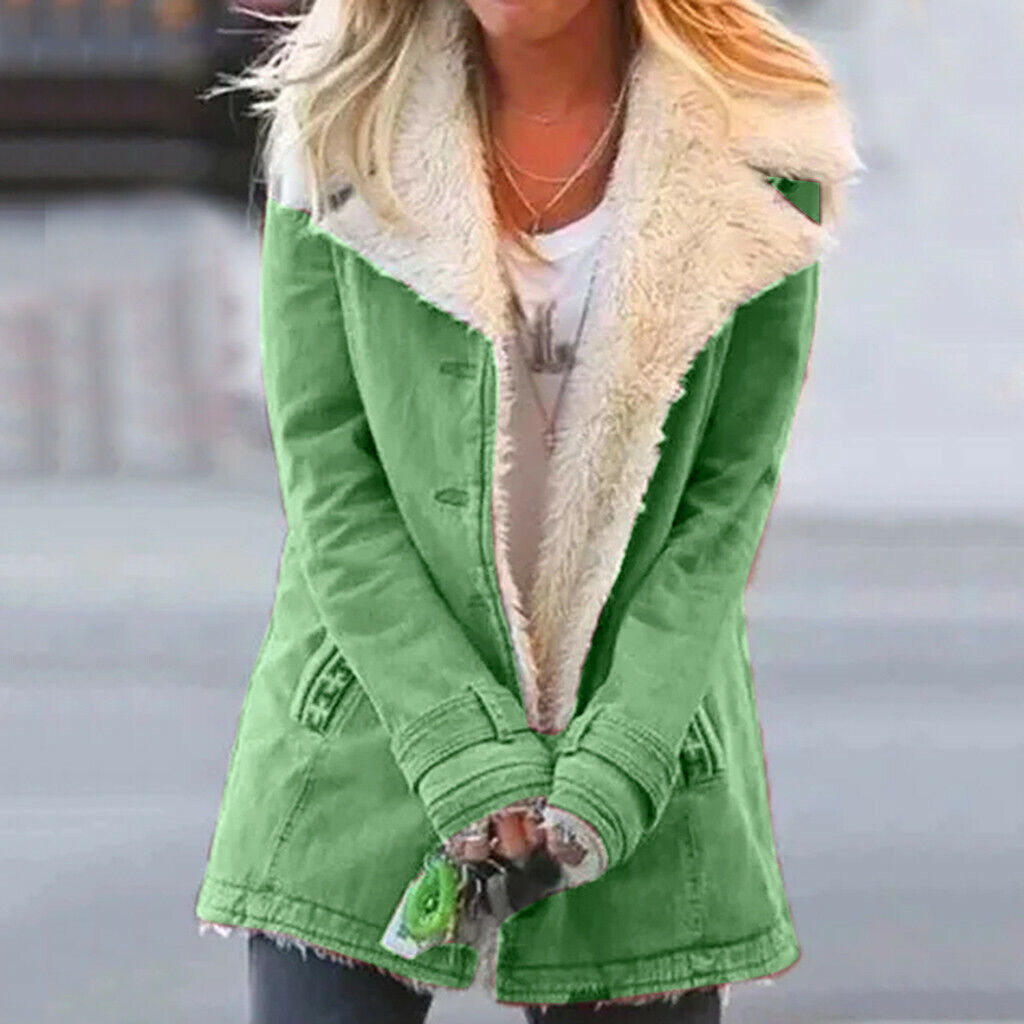 Women's Winter Long Sleeve Oversized Jacket | Button Up