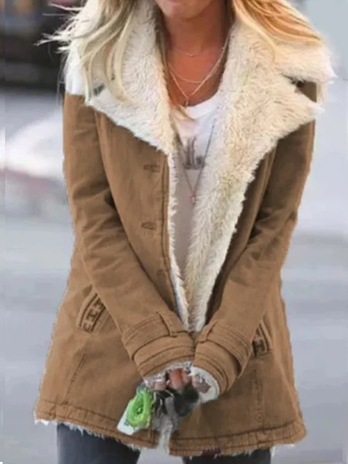 Women's Winter Long Sleeve Oversized Jacket | Button Up