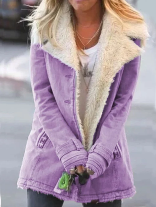 Women's Winter Long Sleeve Oversized Jacket | Button Up