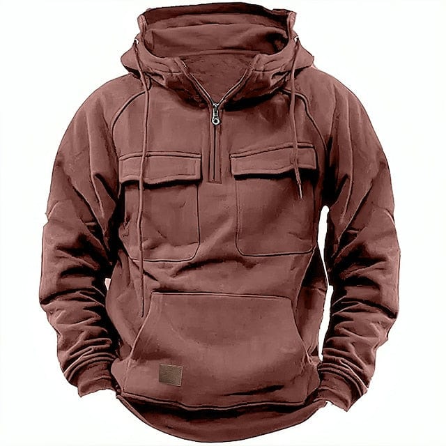 Men's Casual Half-Zip Hoodie | Funnel-Neck