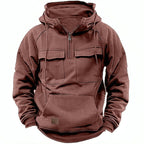 Men's Casual Half-Zip Hoodie | Funnel-Neck