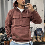 Men's Casual Half-Zip Hoodie | Funnel-Neck
