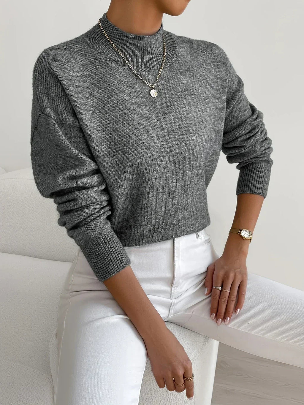 Women's Winter Mock Neck Sweater | Knit