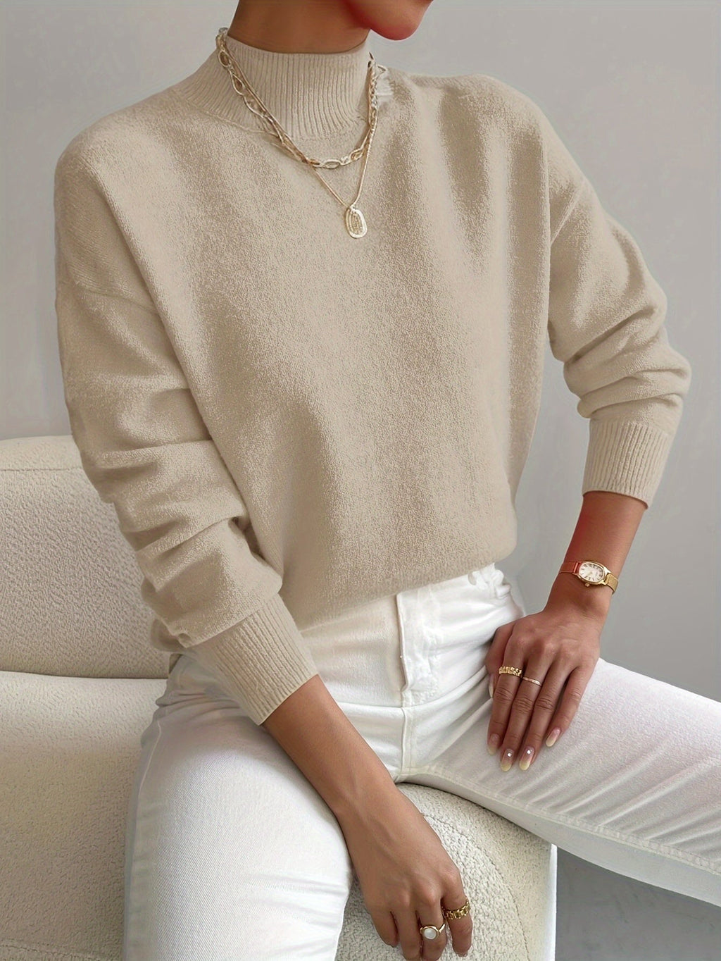 Women's Winter Mock Neck Sweater | Knit