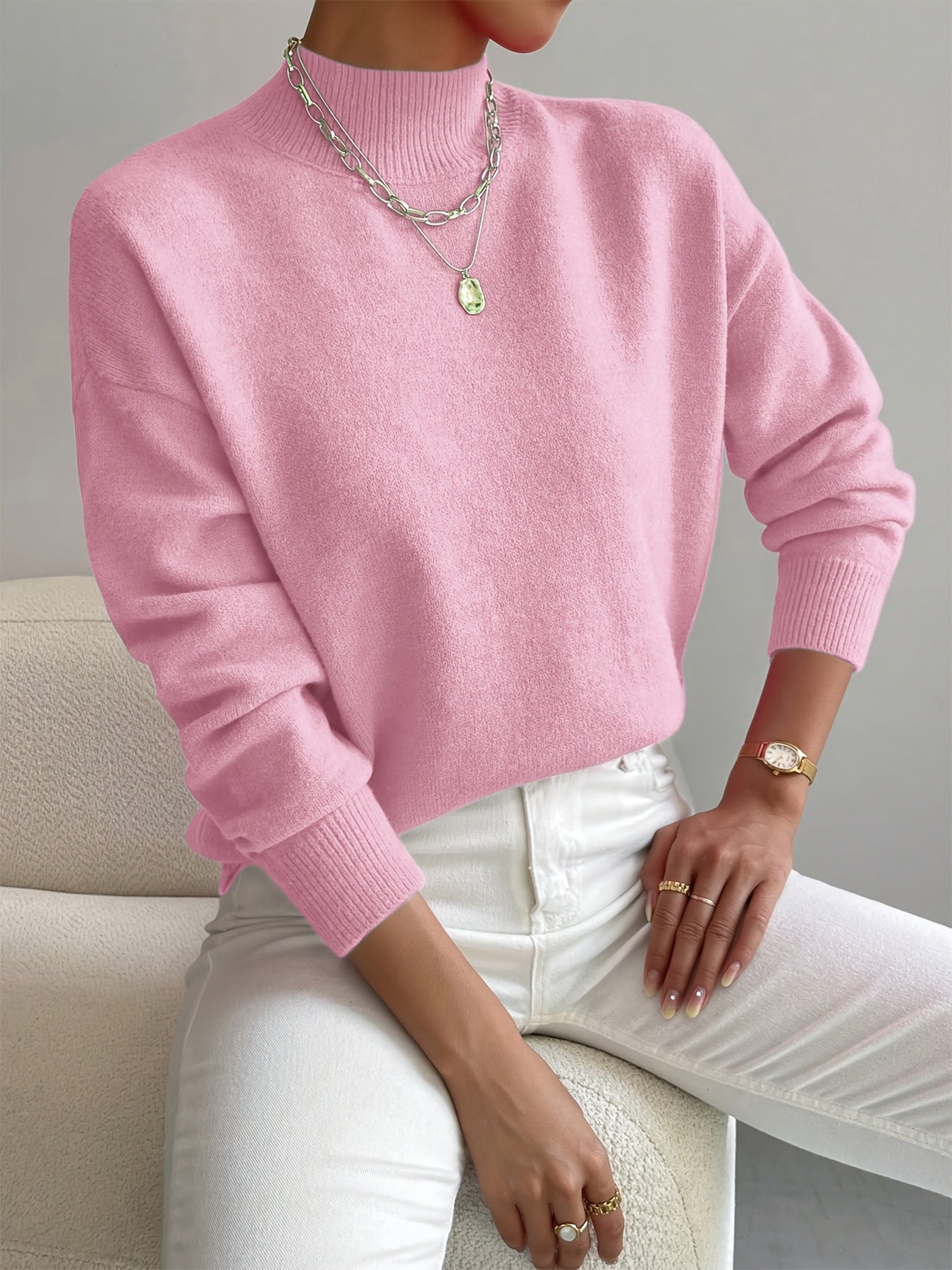 Women's Winter Mock Neck Sweater | Knit