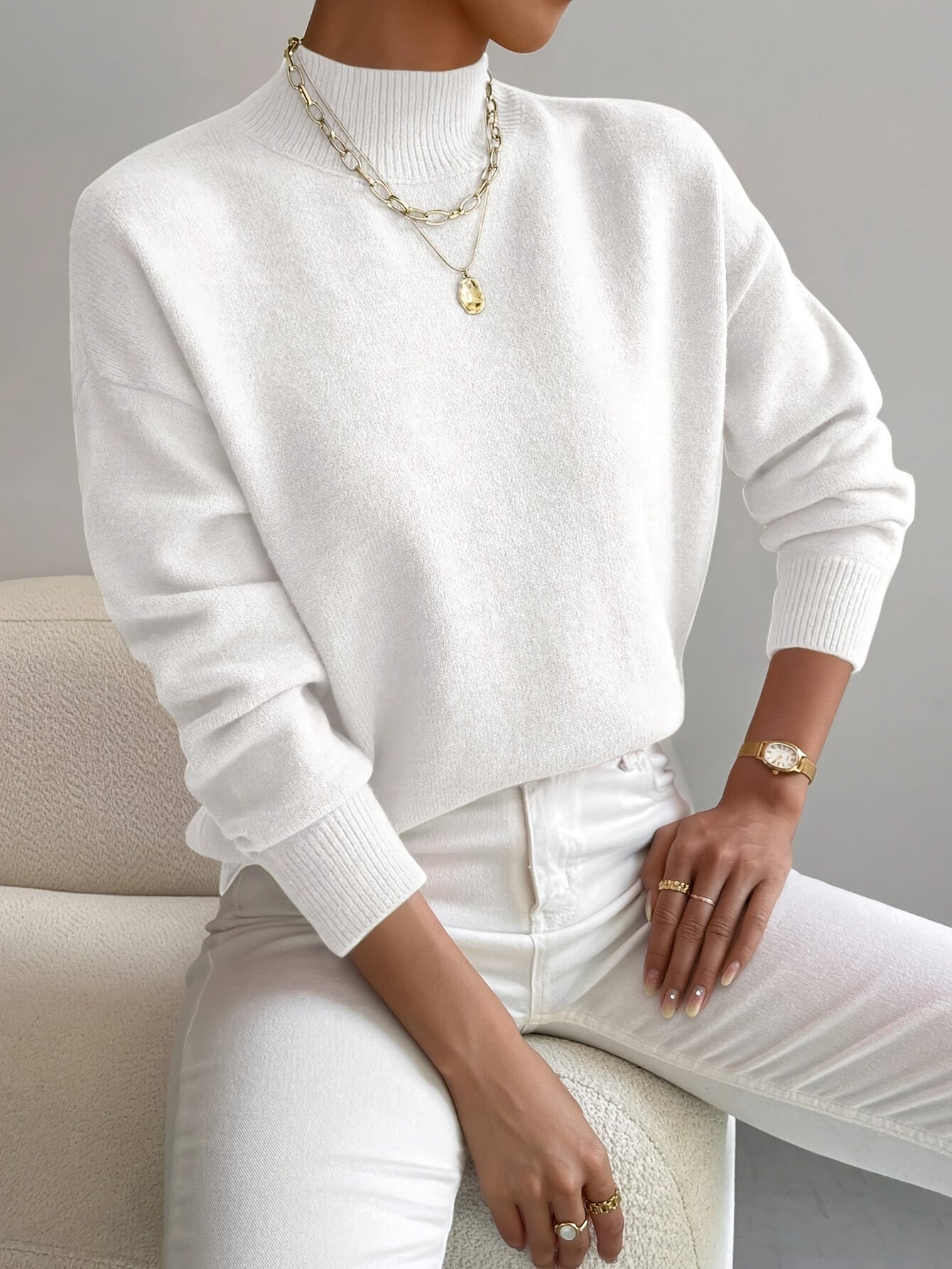 Women's Winter Mock Neck Sweater | Knit