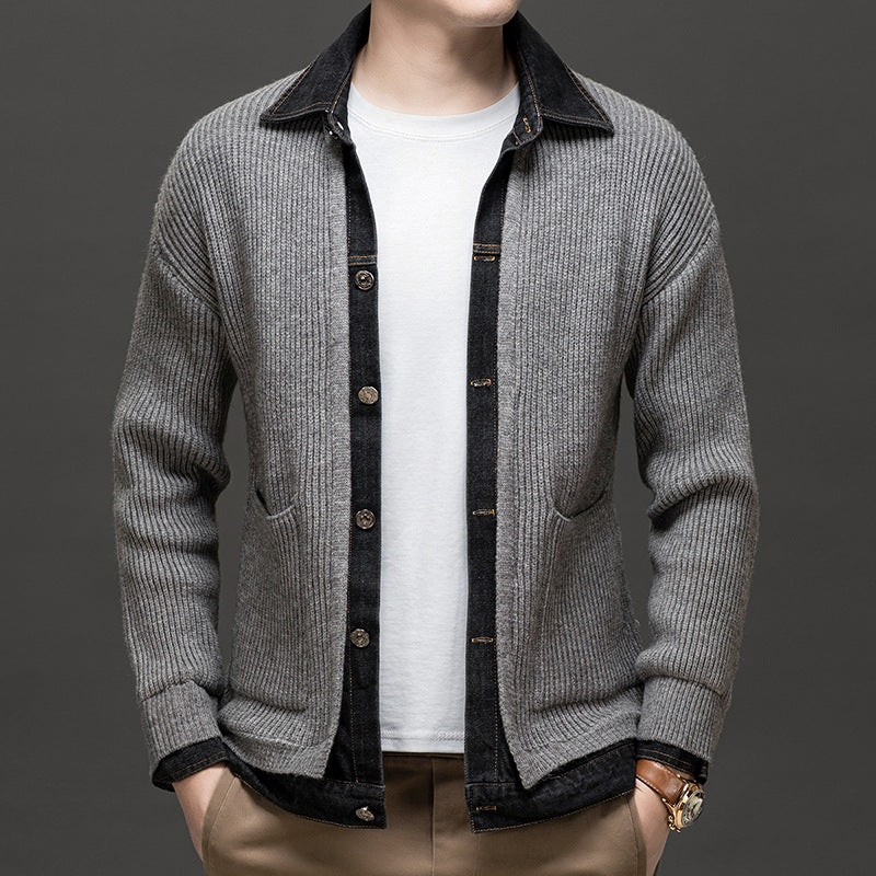 Men’s Knitted Collared Cardigan | Winter