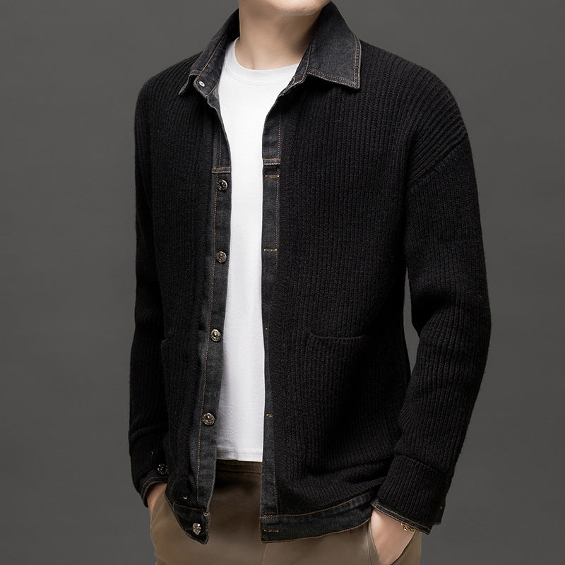 Men’s Knitted Collared Cardigan | Winter