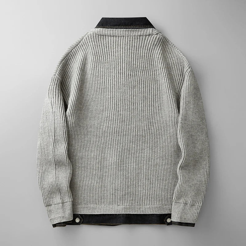 Men’s Knitted Collared Cardigan | Winter