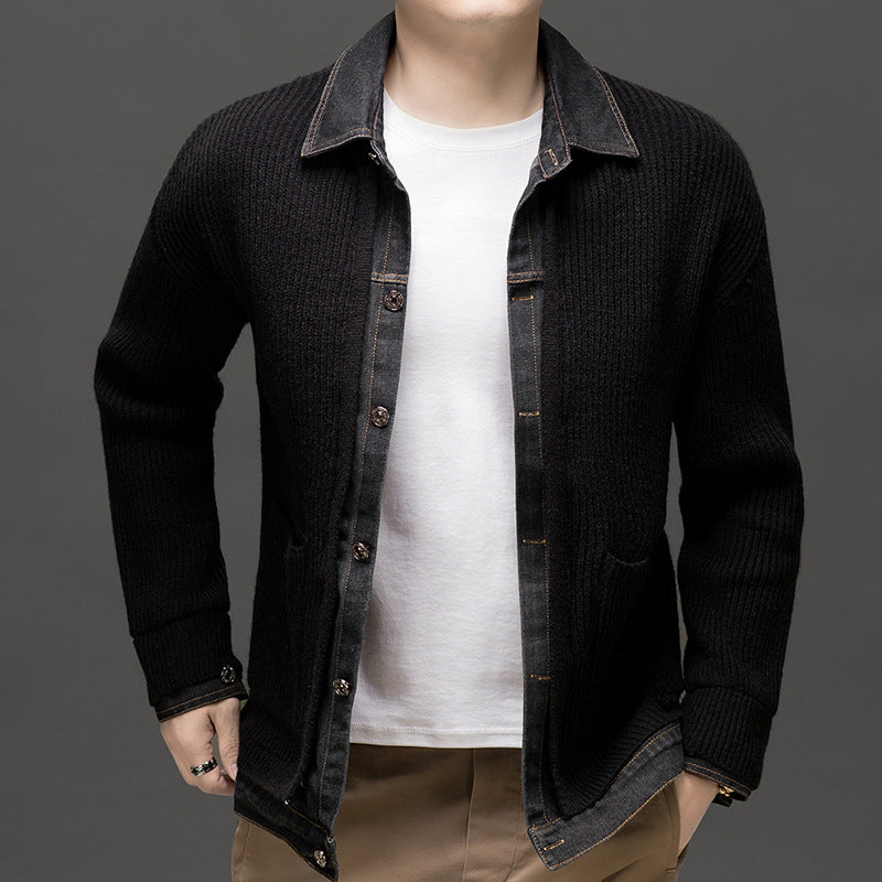 Men’s Knitted Collared Cardigan | Winter