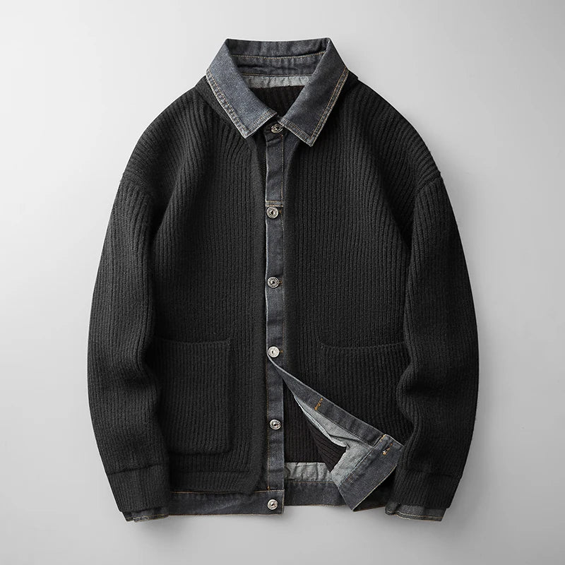 Men’s Knitted Collared Cardigan | Winter