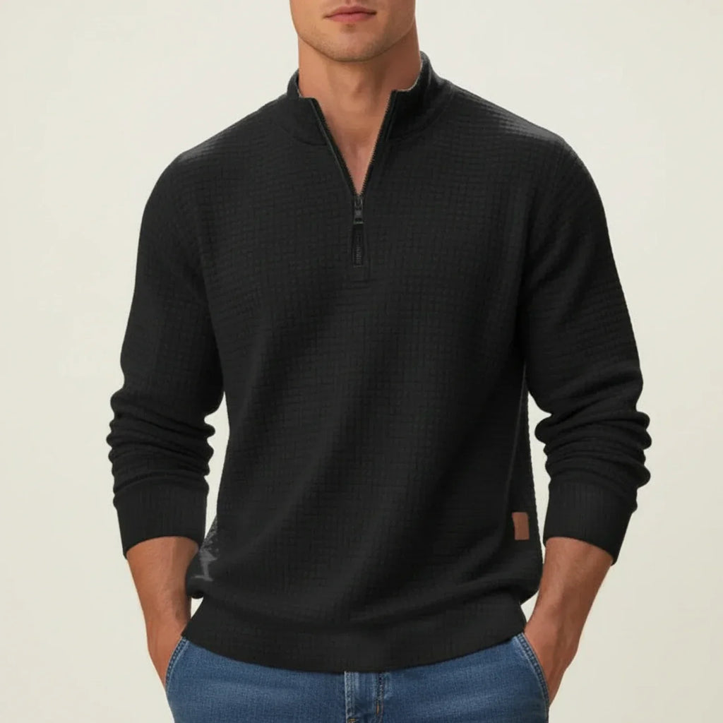 Men’s Textured Quarter-Zip Sweater | Winter