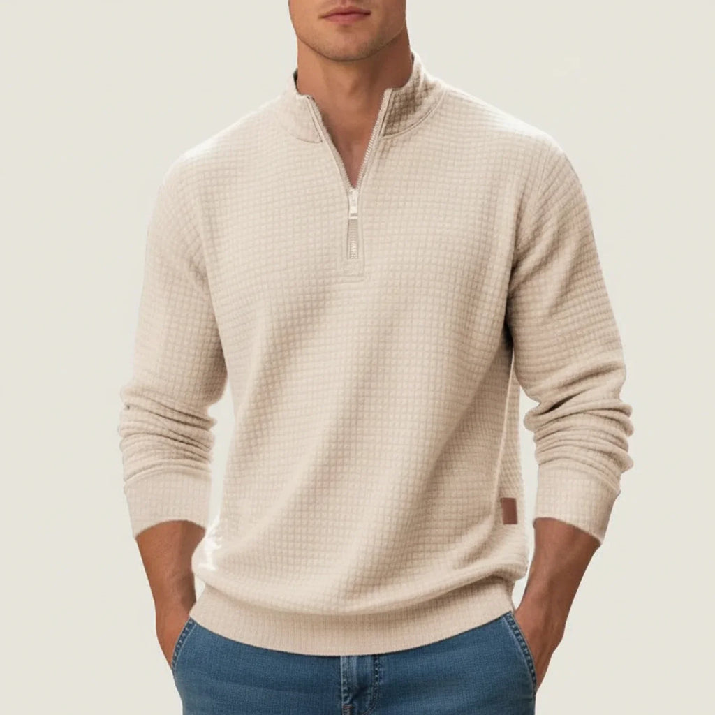 Men’s Textured Quarter-Zip Sweater | Winter