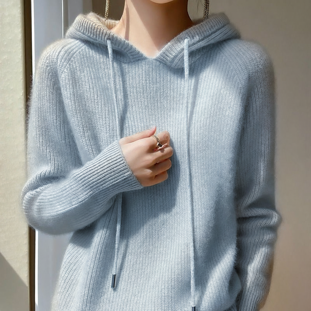 Women's Long Sleeve Knitted Hoodie | Winter
