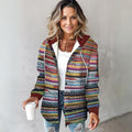 Women's Snap-Front Striped Cardigan | Hooded