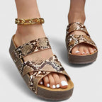 Women's Boho Thick Sole Strappy Slide Sandals | Slip On