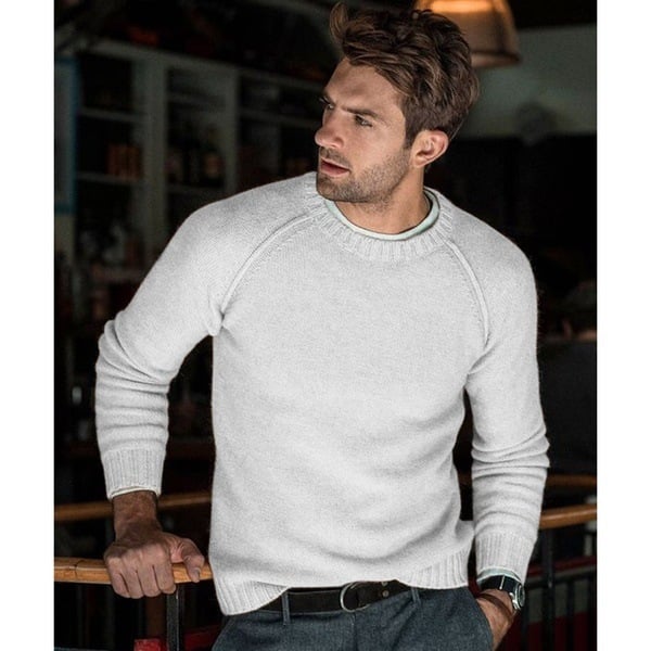 Men's Crew Neck Knit Sweater | Long Sleeve