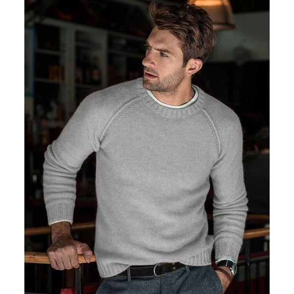 Men's Crew Neck Knit Sweater | Long Sleeve