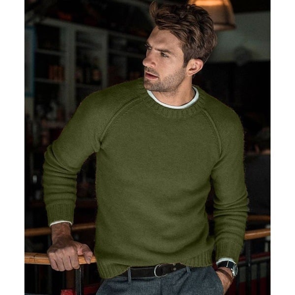 Men's Crew Neck Knit Sweater | Long Sleeve