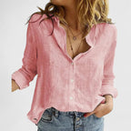 Women's Summer Relaxed Fit Button Down Shirt | Long Sleeves